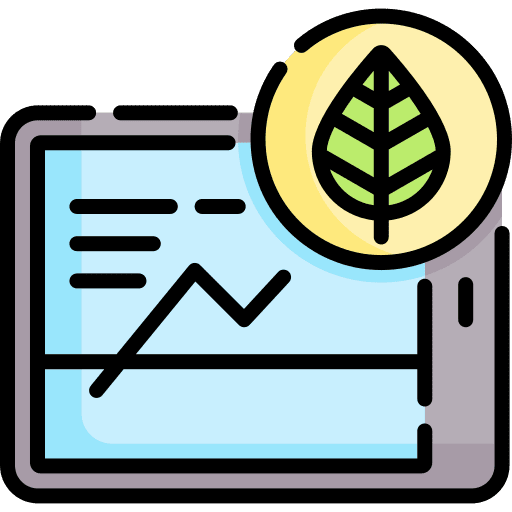 Smart farm line chart graphics plant icon