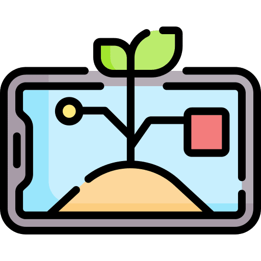 Smart farm monitor cellphone nature icon