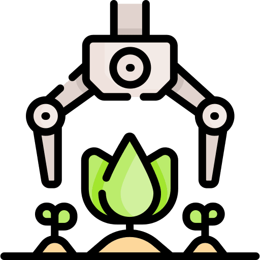 Smart farm technology harvest farming and gardening icon