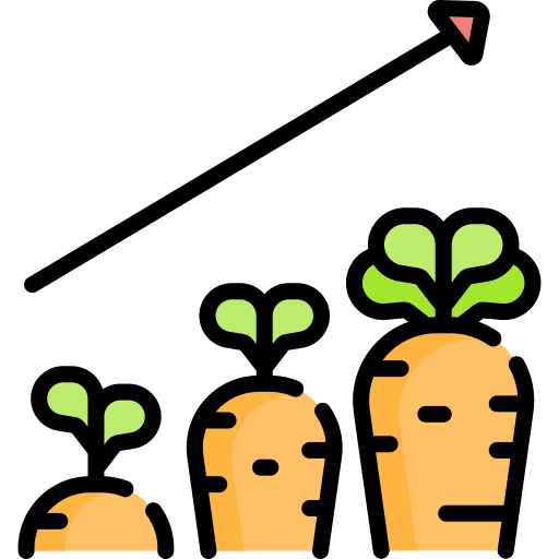 Growth monitoring farming and gardening harvest icon