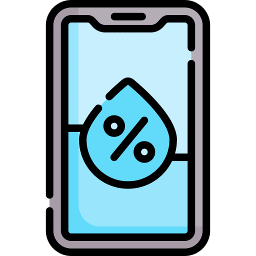 Humidity technology settings monitor icon