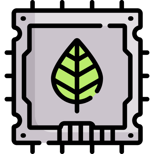 Smart farm microchip farming and gardening cpu icon