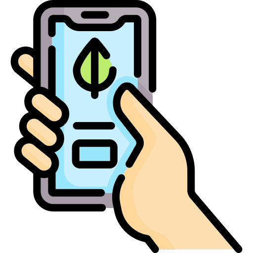 Smartphone hand agriculture smartphone icon