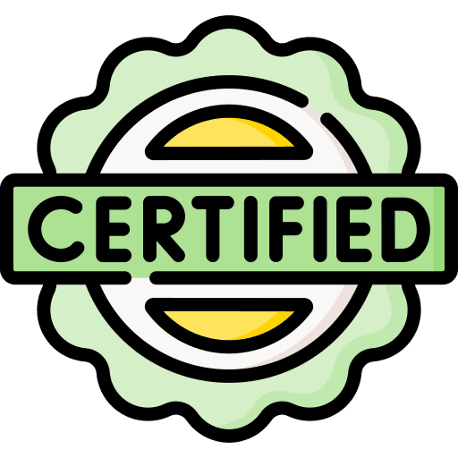 Certified quality control badge sticker icon