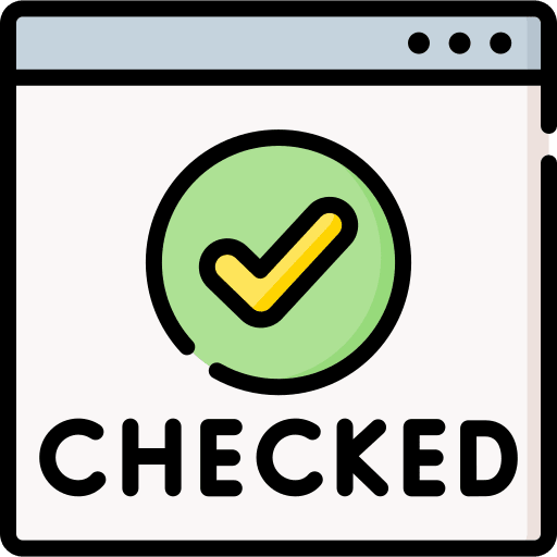 Checking online seo and web quality control icon