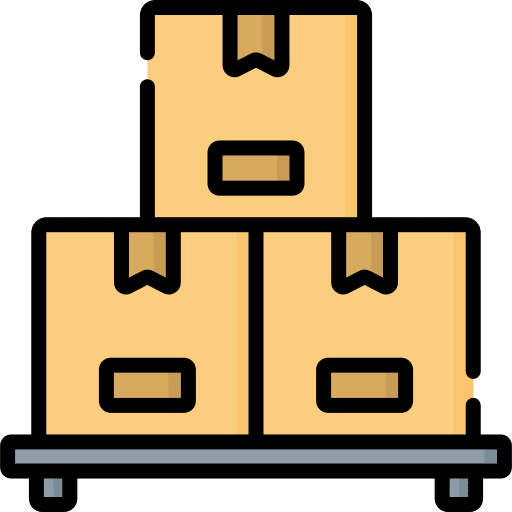 Product quantity production shipping and delivery icon