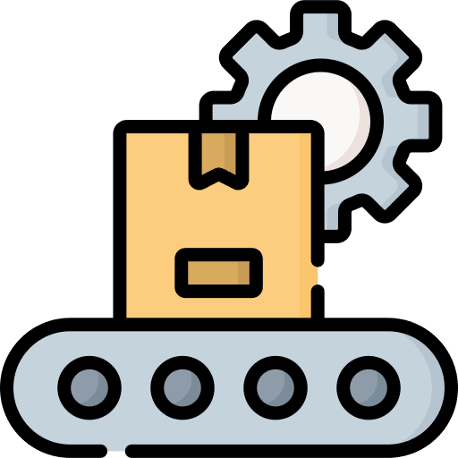 Production machine line gear icon