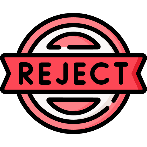 Reject stamp reject shipping and delivery icon