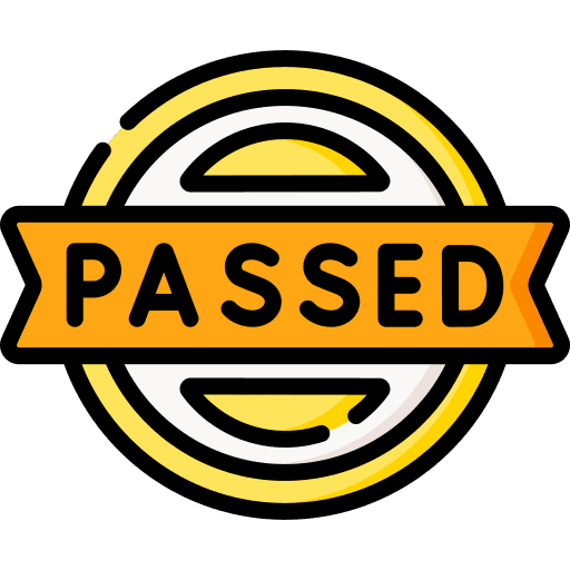 Passed stamp verified badge icon