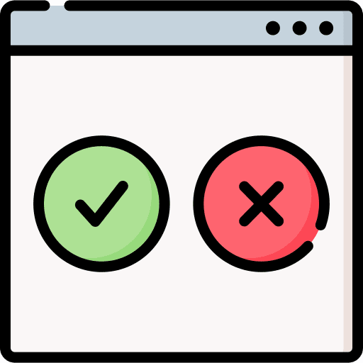 Quality control assurance check mark browser icon