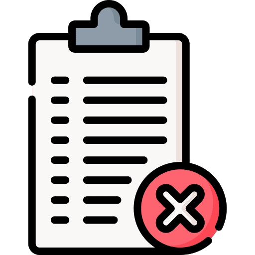 Rejected criteria files and folder incomplete icon