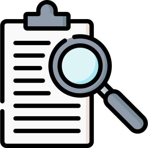 Traceable magnifier details document icon