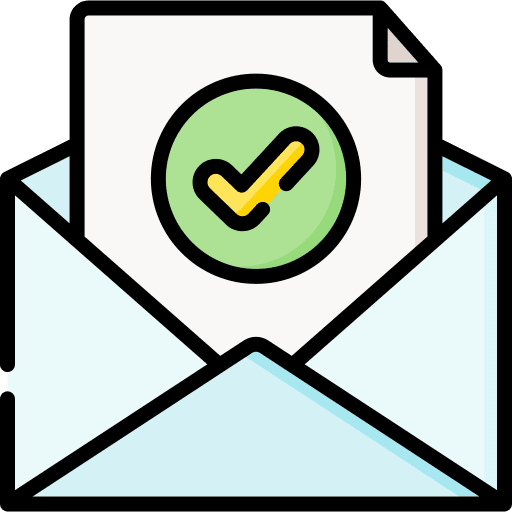 Letter tick send message icon