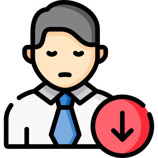 Career loss hand business and finance icon