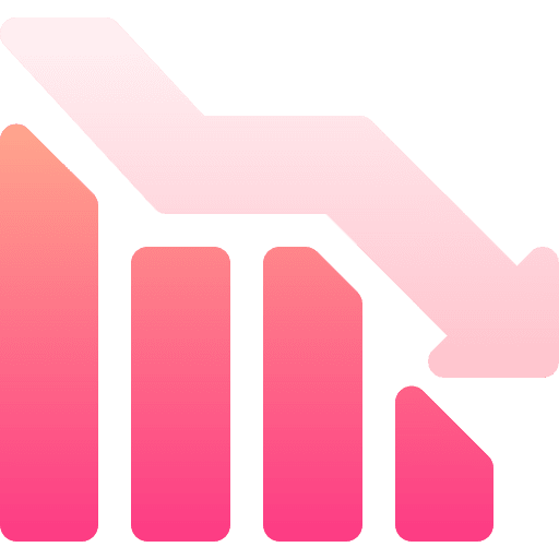 Decrease bars graphics decline icon