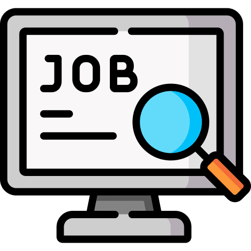 Job search zoom screen magnifying glass icon