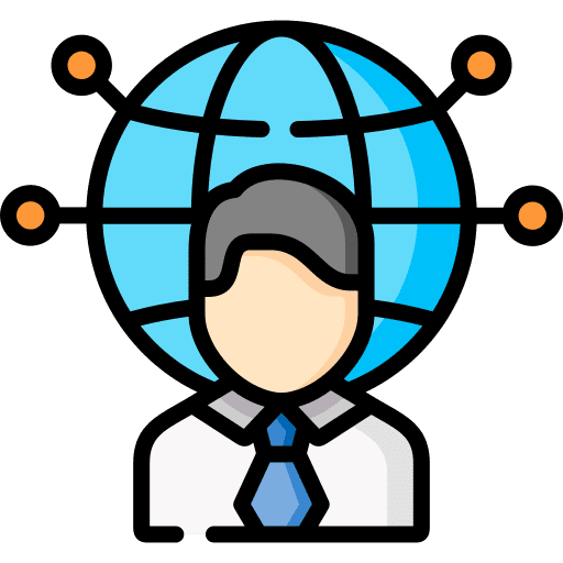 Outsourcing professions and jobs employee networking icon