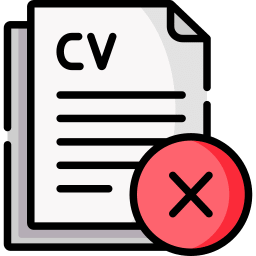 Rejected resume applicant cv icon