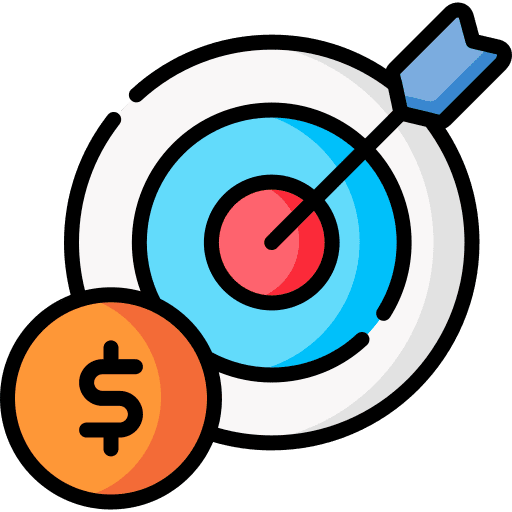 Target aim business and finance dollar icon
