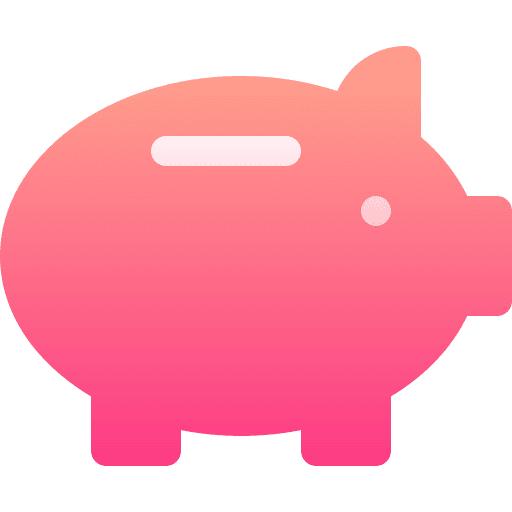 Piggy bank funds save coin icon