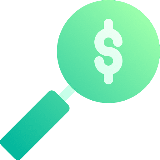 Searching magnifying glass money searching icon