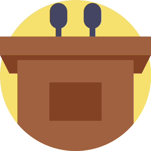 Speech podium tribune speech icon