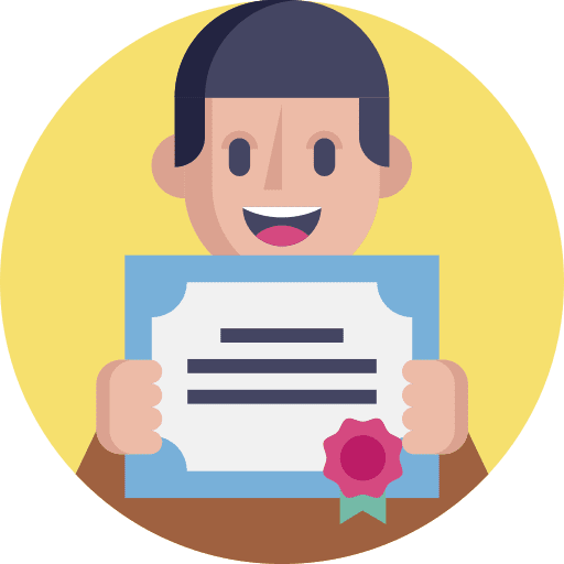 Diploma certification education man icon