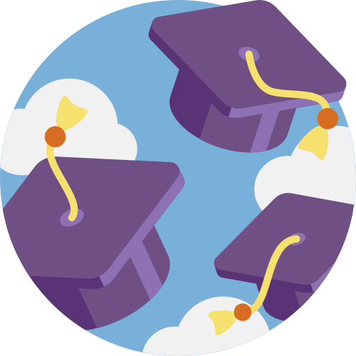 Mortarboard cap graduated graduation icon
