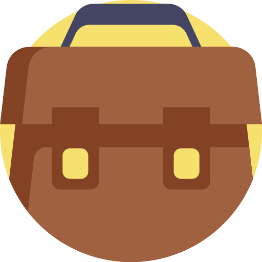 Portfolio business and finance suitcase bag icon