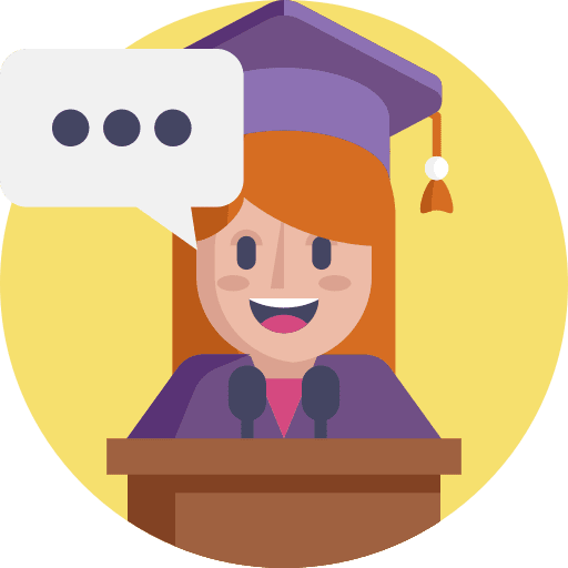 Speech girl university people icon