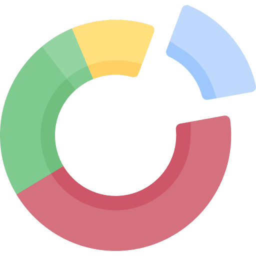 Analysis file pie chart seo report icon