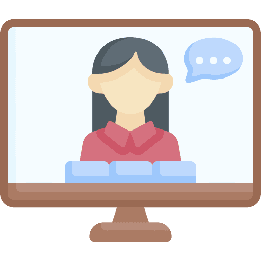 Online interview electronics chat live icon