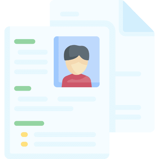 Resume personal profile curriculum vitae interface icon