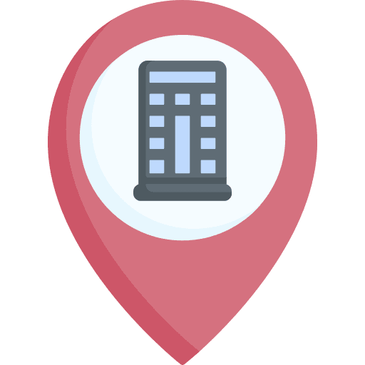 Office maps and location building location icon