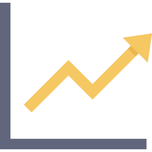 Increase profit business and finance arrow up icon