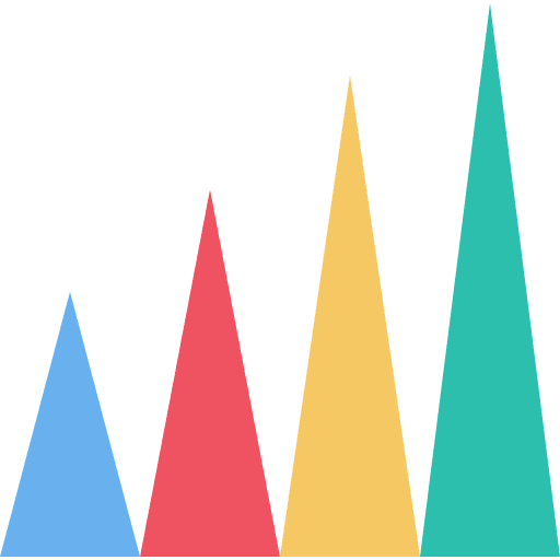 Bar chart business and finance geometric figure icon