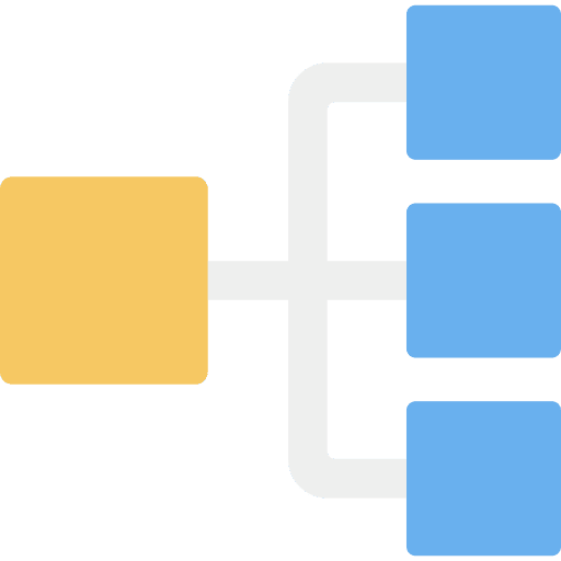 Distribution work networking hierarchical icon