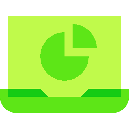 Laptop data analytics statistics technology icon