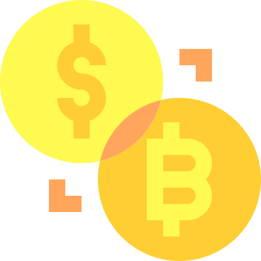 Exchange dollar bitcoin money icon