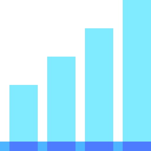 Stats line bars chart growth icon