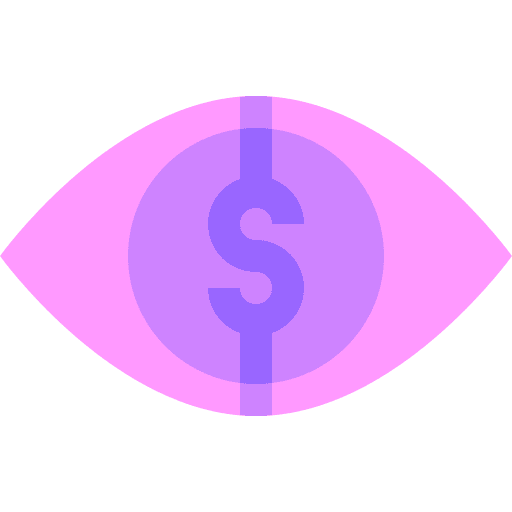 Vision sight eye dollar icon