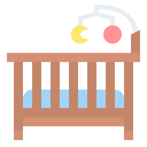 Baby bed cradle cot kid icon