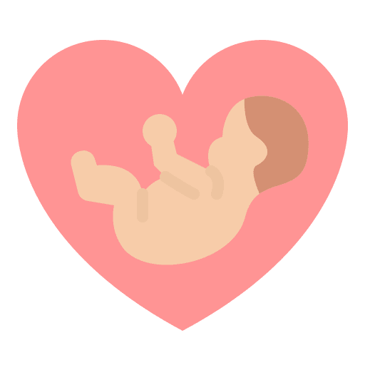 Love fetus mother baby icon
