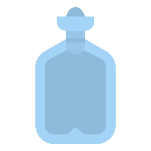 Hot water bottle heating bag wellness icon