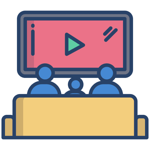 Watching movie entertainment hobbies and free time icon