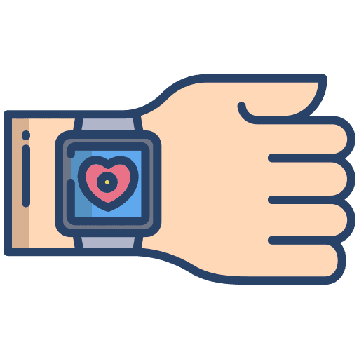 Smart watch hand heart rate fitness icon