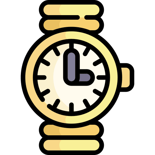 Watch hour gold watch icon