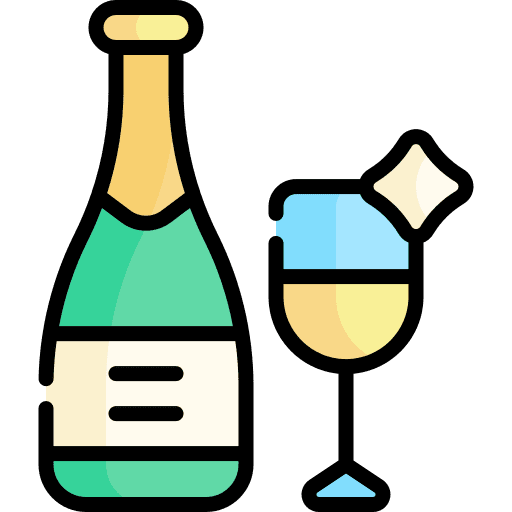 Champagne food and restaurant beverage alcoholic drinks icon