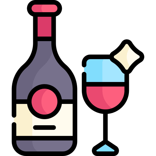 Wine food and restaurant wine alcoholic drink icon