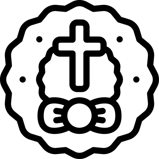 Wreath ornament cross flowers icon